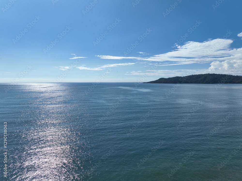 Paquera Bay view: Isla Tortuga afar Paquera Bay view: Isla Tortuga afar