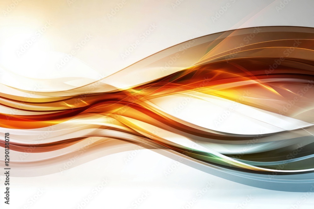 Naklejka premium Dynamic Brown and Gold Swirls on Light Background Capturing Fluid Movement and Artistic Expression with Abstract Curving Forms