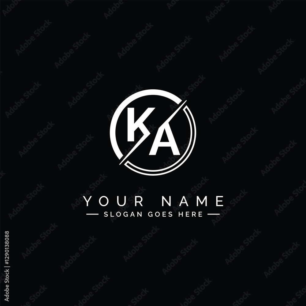 Abstract Letter KA Logo - Initial Monogram Template for Alphabet K and A Abstract Letter KA Logo - Initial Monogram Template for Alphabet K and A
