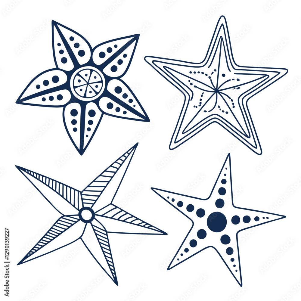 Obraz premium set of stars vector illustration