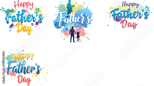 Fathers day special fathers using product watercolor  vector art set design