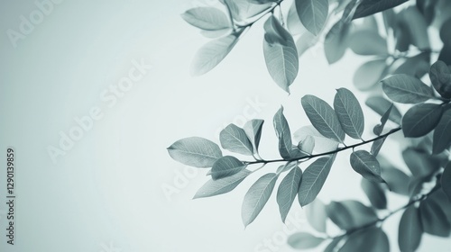 Serene foliage composition featuring delicate leaves against a soft background capturing nature's tranquil beauty and minimalist elegance