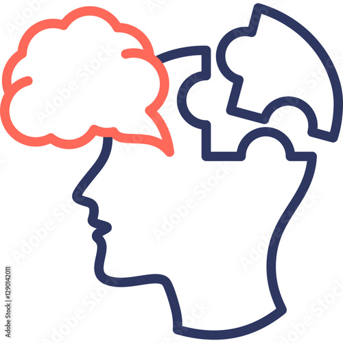 Thinking line color icon