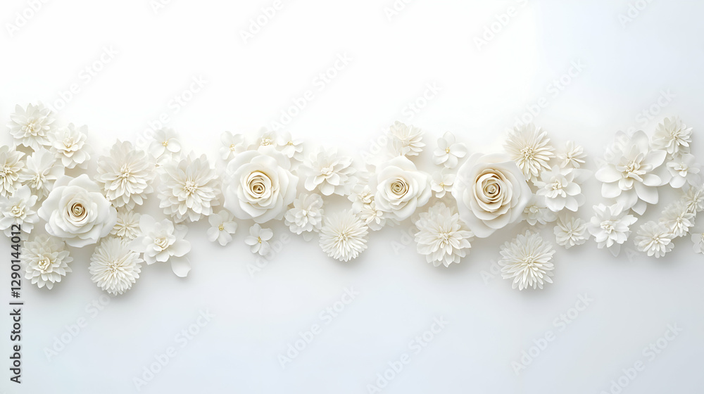 White Floral Arrangement on White Background White Floral Arrangement on White Background