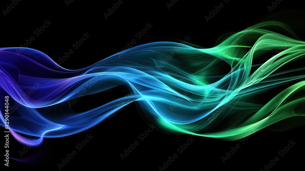 Abstract gradient waves flow in a dynamic design on black backdrop artistic color transitions bright light Abstract gradient waves flow in a dynamic design on black backdrop artistic color transitions bright light