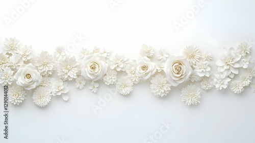 White Floral Arrangement on White Background