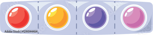 Round bubblegum blister vector illustration