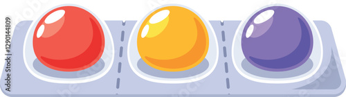 Bubblegum ball in blister vector illustration