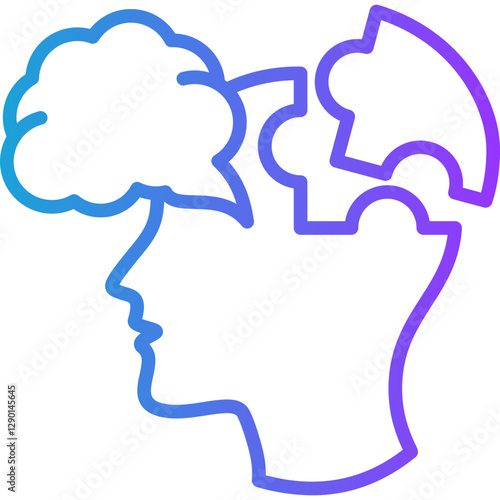 Thinking line gradient icon