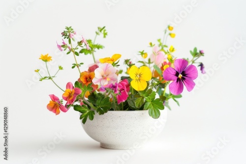 Wallpaper Mural Colorful flowers in white vase Torontodigital.ca