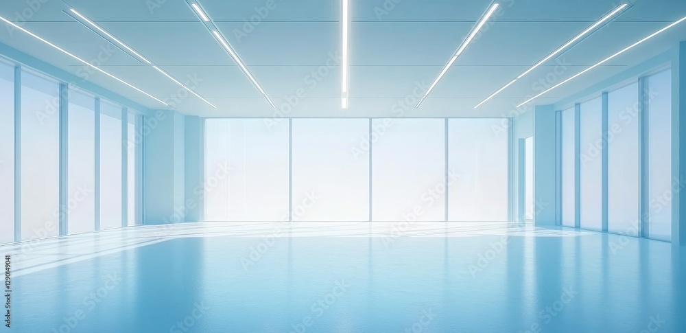Modern Empty Office Space with Large Windows Modern Empty Office Space with Large Windows