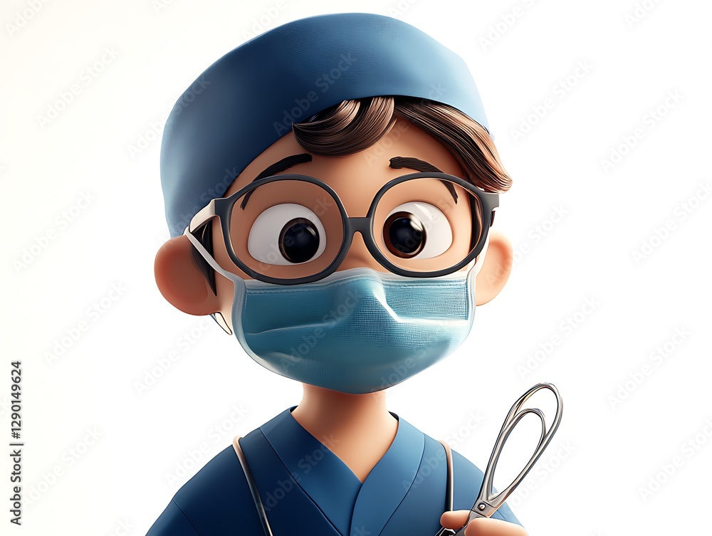 Medical concept animated surgical procedure simulation close-up
