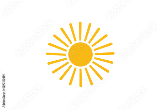 Rays clipart. This image shows a yellow sun with rays extending outward. Vector illustration design.