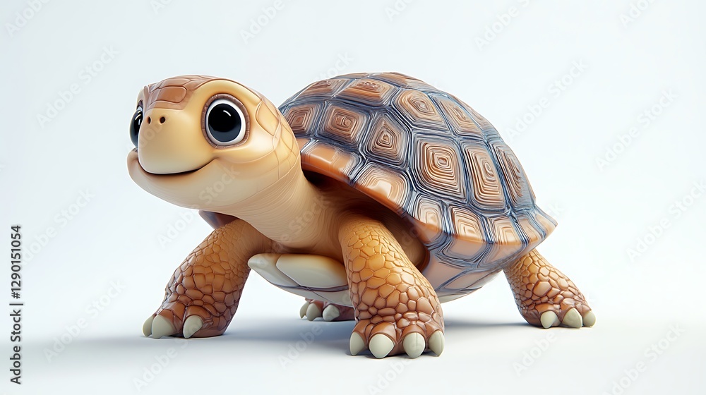 Obraz premium Playful cartoon turtle studio setting 3d render whimsical design