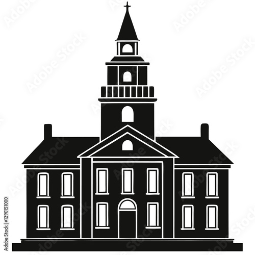  vector of a old town hall building