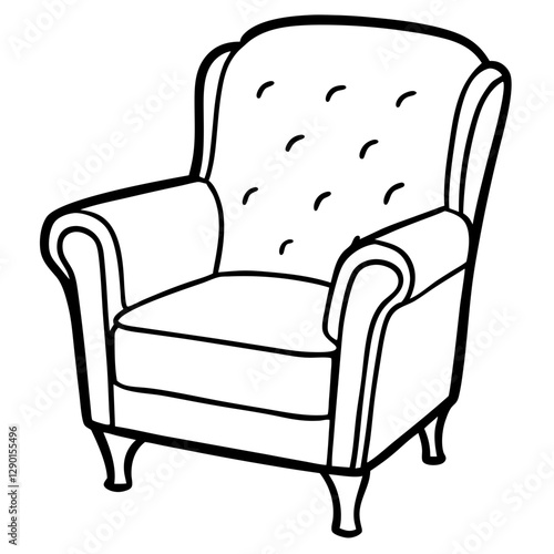 Beautiful leather office easy chair vector art illustration