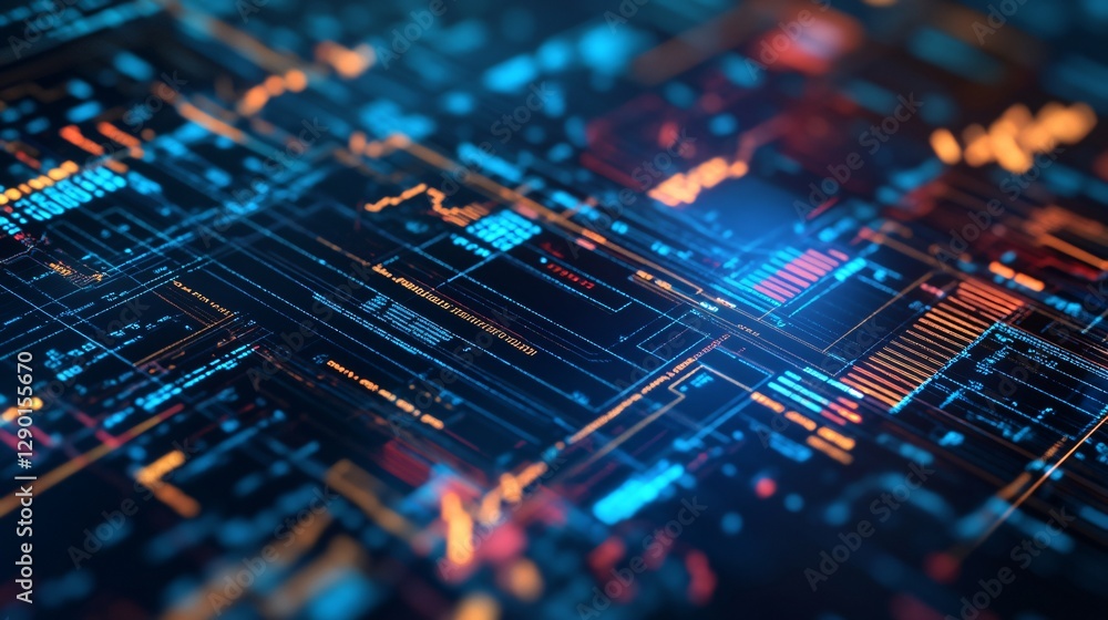 Obraz premium Abstract Digital Data Flow Futuristic Technology Background