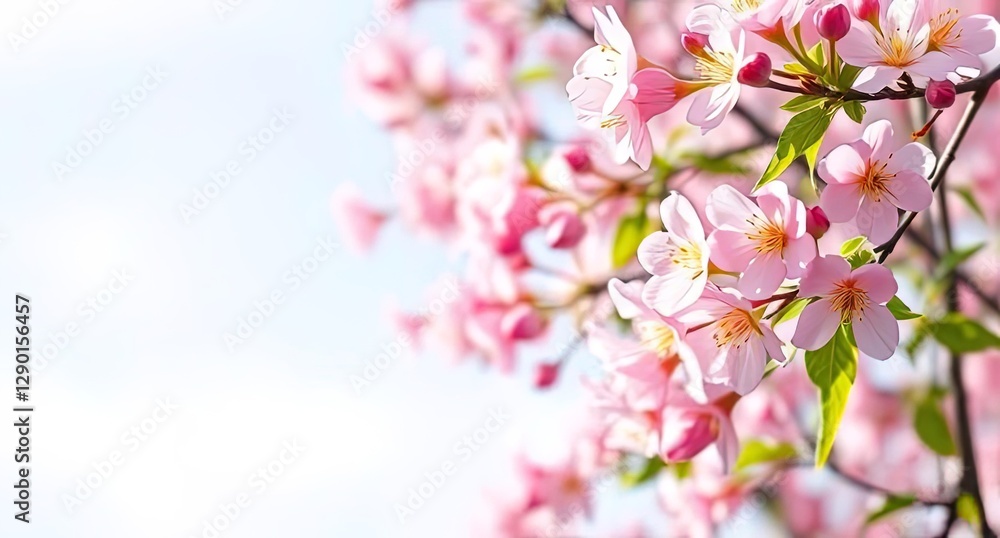 Obraz premium spring background grass flowers space for your message - ai generated