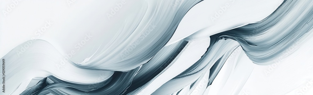 Abstract Paint Strokes in Blue and White