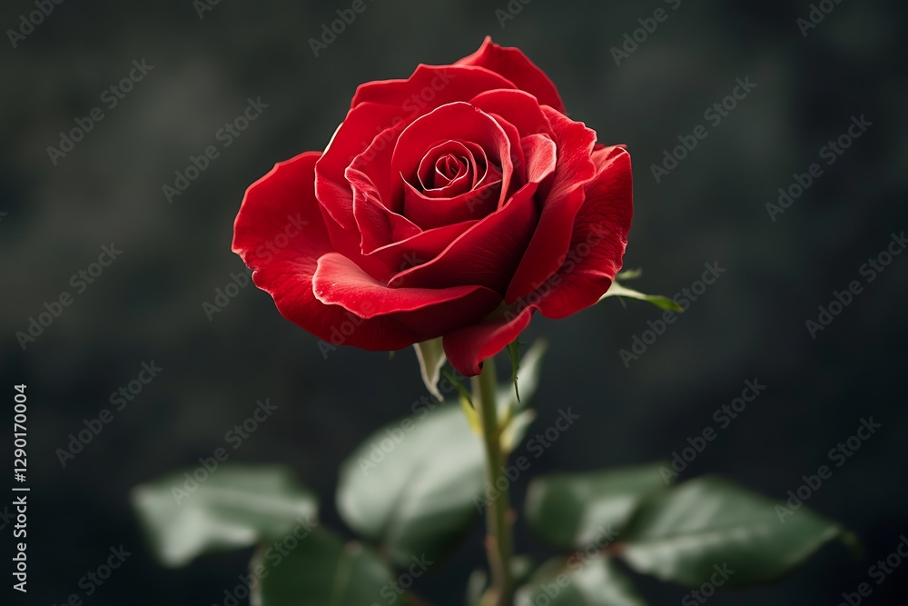 Single Red Rose on Dark Background Single Red Rose on Dark Background