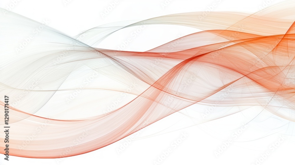 Naklejka premium Abstract flowing lines with graceful curves in shades of orange and gray creating modern design