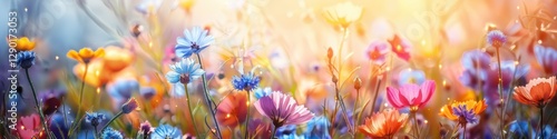 Vibrant Wildflowers in a Field of Sunshine