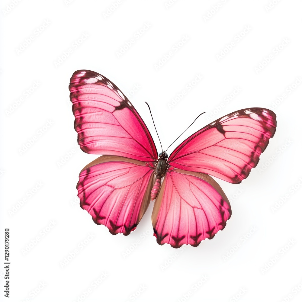 A vibrant pink butterfly with intricate wing patterns, showcasing nature's beauty and elegance. A vibrant pink butterfly with intricate wing patterns, showcasing nature's beauty and elegance.