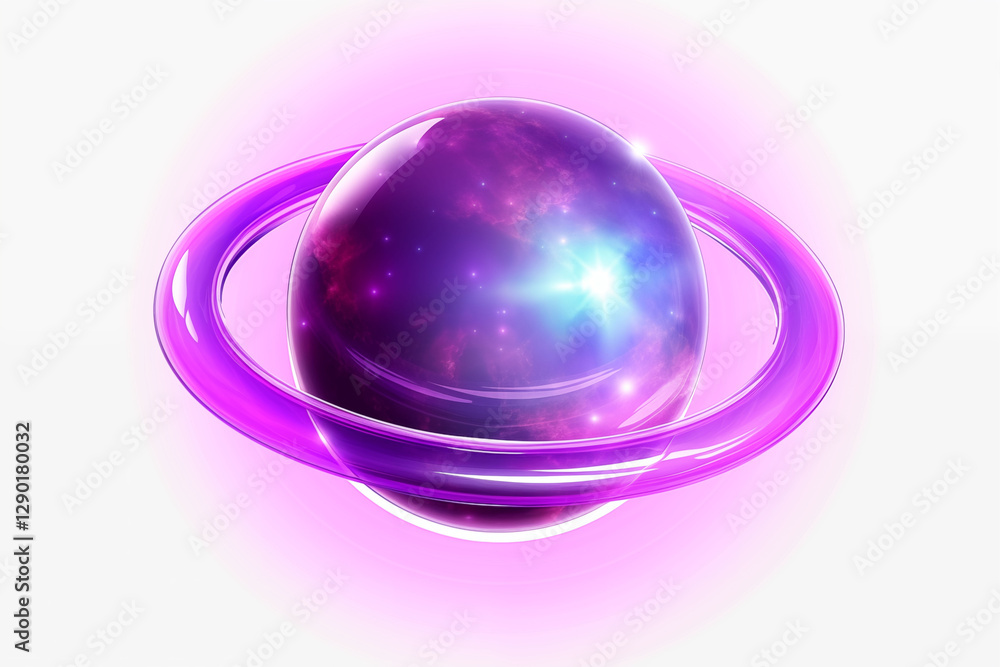 The purple planet has purple rings generative ai The purple planet has purple rings generative ai