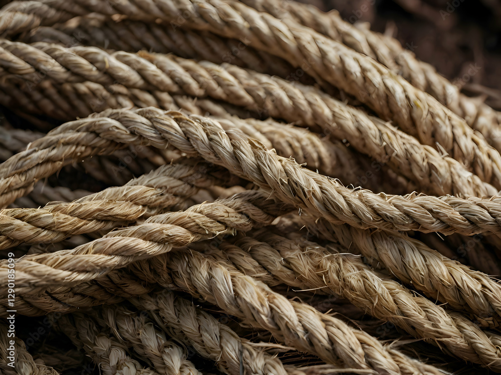 Agave Fiber Rope on Natural Background: Agave fiber rope placed on a natural textured surface, showcasing the unique, coarse, and durable texture of agave fibers in a natural setting. Agave Fiber Rope on Natural Background: Agave fiber rope placed on a natural textured surface, showcasing the unique, coarse, and durable texture of agave fibers in a natural setting.