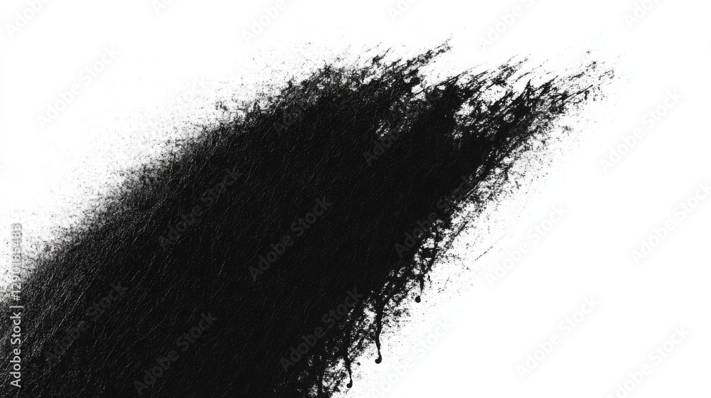 Fototapeta premium Black Ink Splashes Across White Background Texture