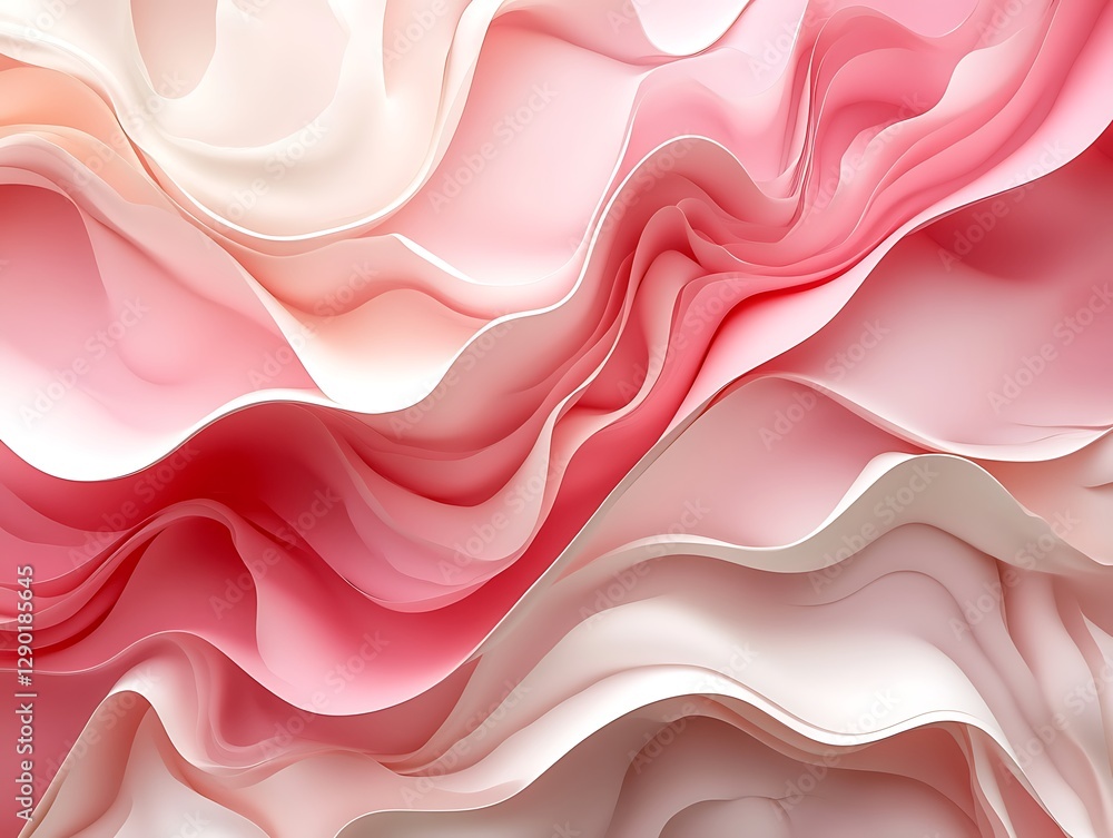 Obraz premium Abstract Flowing Pink and White