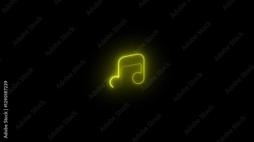 sound technology symbol,neon line musical note icon on black background,Neon music icon concept. sound technology symbol,neon line musical note icon on black background,Neon music icon concept.
