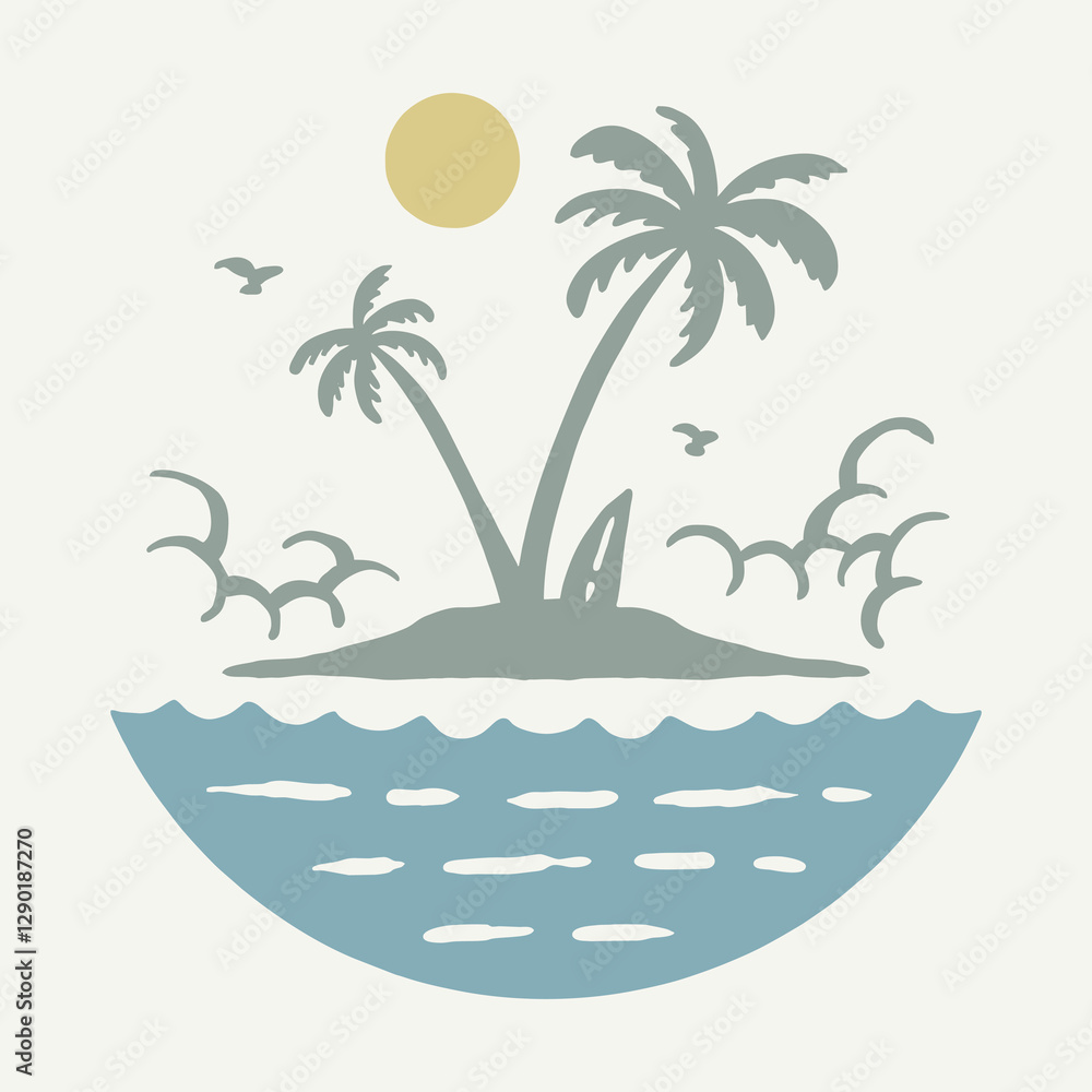 Fototapeta premium Surfing Island