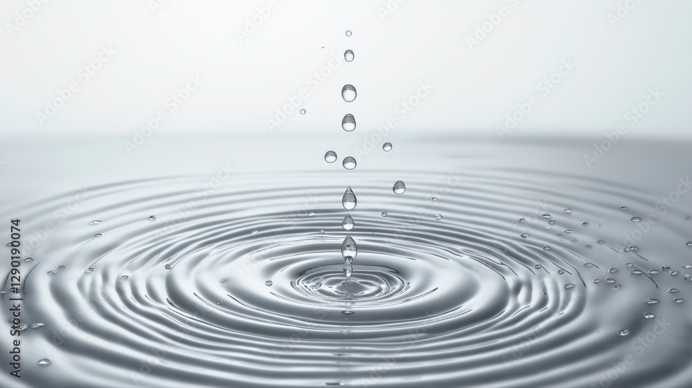 Water droplets falling on a water surface Water droplets falling on a water surface