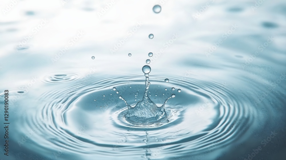 Water droplets falling on a water surface Water droplets falling on a water surface