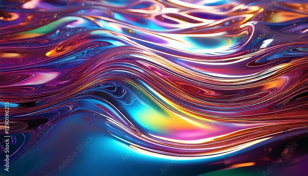 Holographic Light Waves – Flowing, iridescent waves reflecting a spectrum of colors, evoking a dreamy, futuristic ambiance Holographic Light Waves – Flowing, iridescent waves reflecting a spectrum of colors, evoking a dreamy, futuristic ambiance