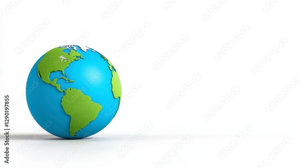 Fototapeta premium Pixelated Globe On White Background
