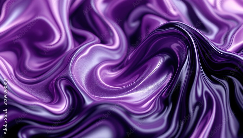 Obraz premium Purple Liquid Silk Swirls Abstract Background Texture