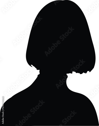 Female Silhouette Avatar short hair Anonymous Woman Profile Icon
