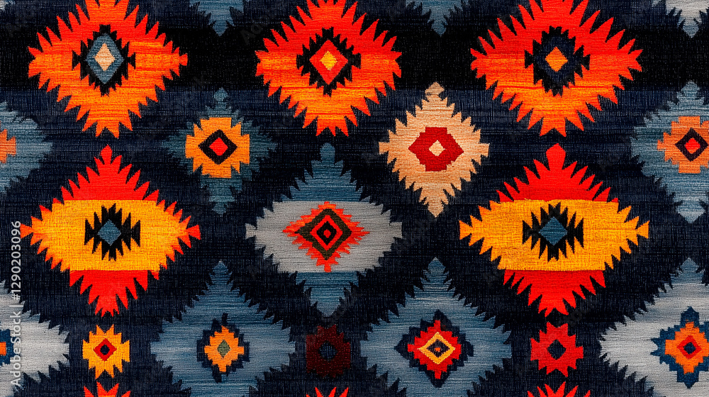 Colorful navajo textile displaying traditional native american patterns Colorful navajo textile displaying traditional native american patterns