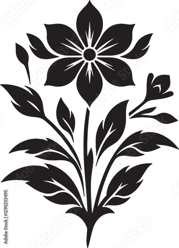 flowers, plants set silhouette isolated vector, flower silhouette design.