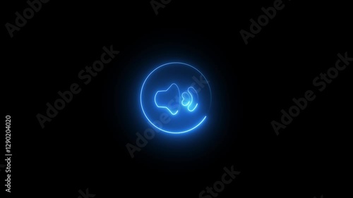 Wallpaper Mural Neon spatial volume icon glowing black background animation Torontodigital.ca