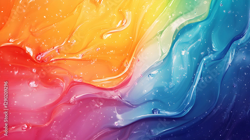colorful rainbow splash background with dynamic paint splatters and fluid motion 