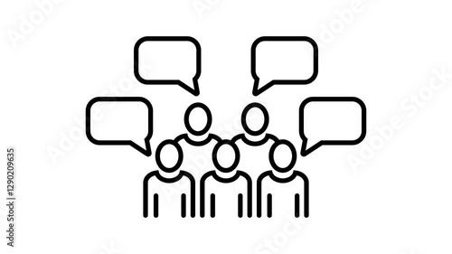 public opinion icon.team discussion on white background