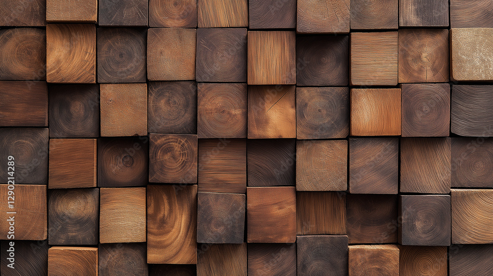 wooden texture design composed of numerous three-dimensional blocks arranged in a grid-like pattern. It is a visually rich and detailed composition that emphasizes natural tones and textures. wooden texture design composed of numerous three-dimensional blocks arranged in a grid-like pattern. It is a visually rich and detailed composition that emphasizes natural tones and textures.