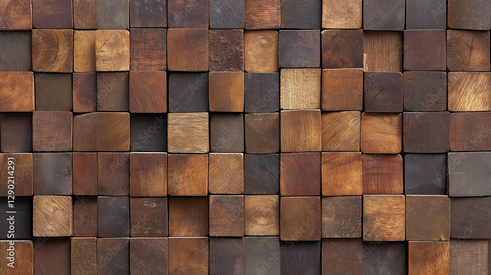 wooden texture design composed of numerous three-dimensional blocks arranged in a grid-like pattern. It is a visually rich and detailed composition that emphasizes natural tones and textures. wooden texture design composed of numerous three-dimensional blocks arranged in a grid-like pattern. It is a visually rich and detailed composition that emphasizes natural tones and textures.