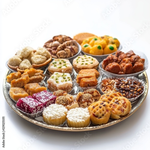 Wallpaper Mural Assortment of Colorful Sweets on a Golden Platter Torontodigital.ca