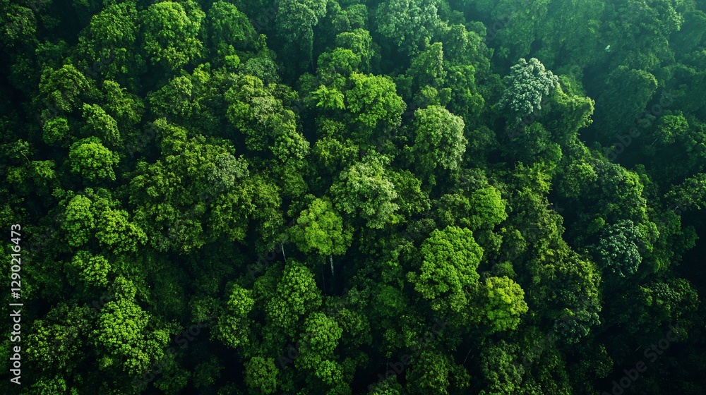 Naklejka premium Aerial View of Lush Green Rainforest Canopy