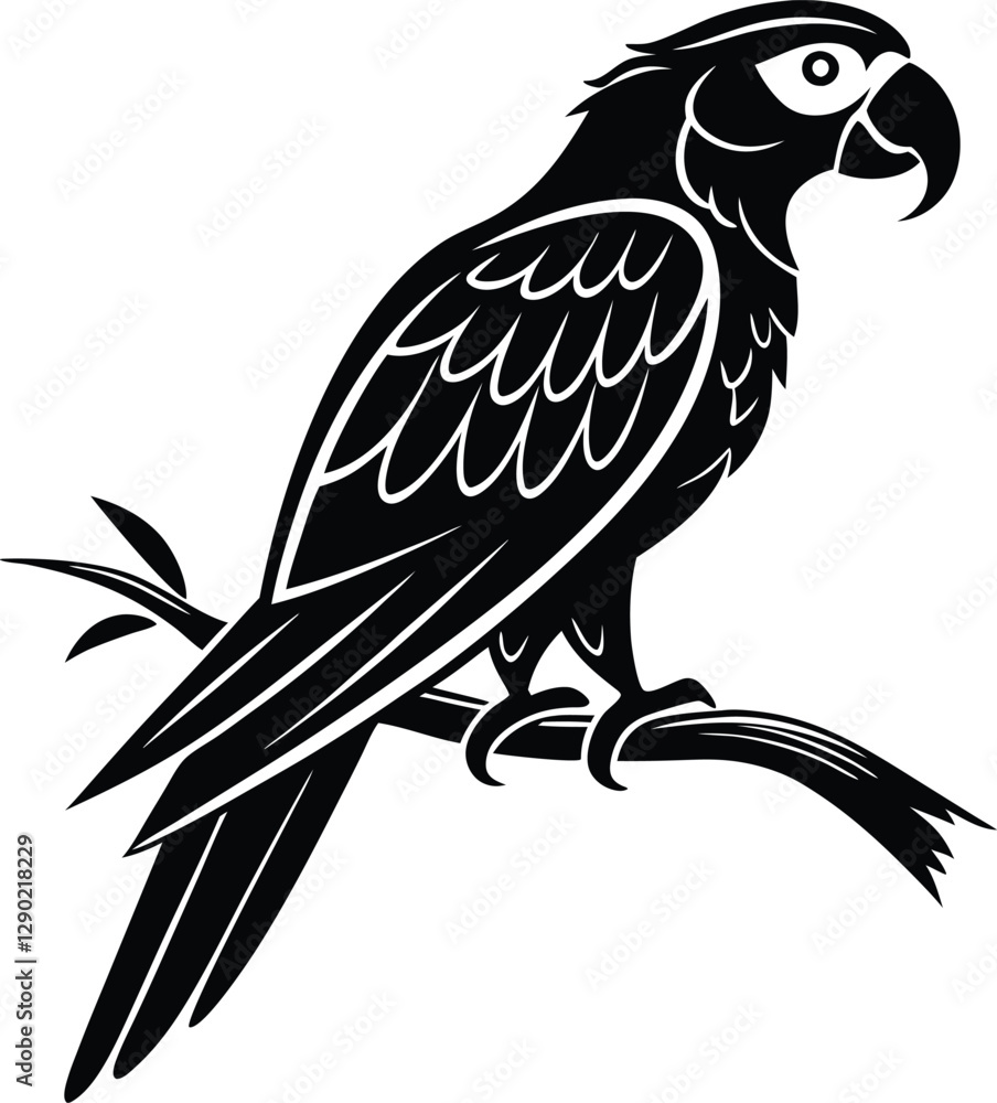 Obraz premium Parrot Silhouette, Vector Design, Parrot Icon