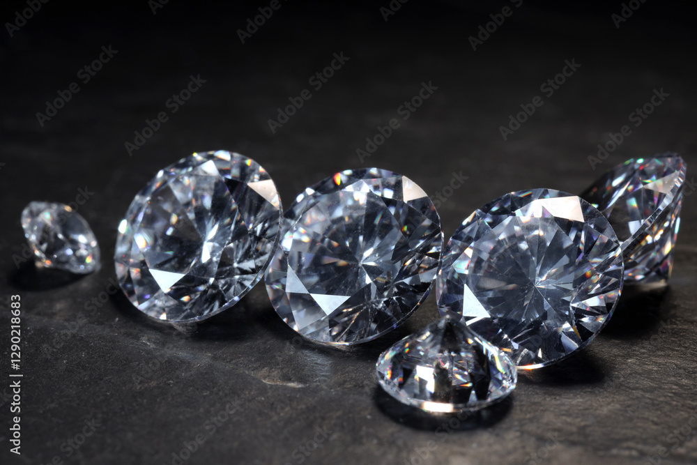 Beautiful shiny gemstones on black background, closeup Beautiful shiny gemstones on black background, closeup
